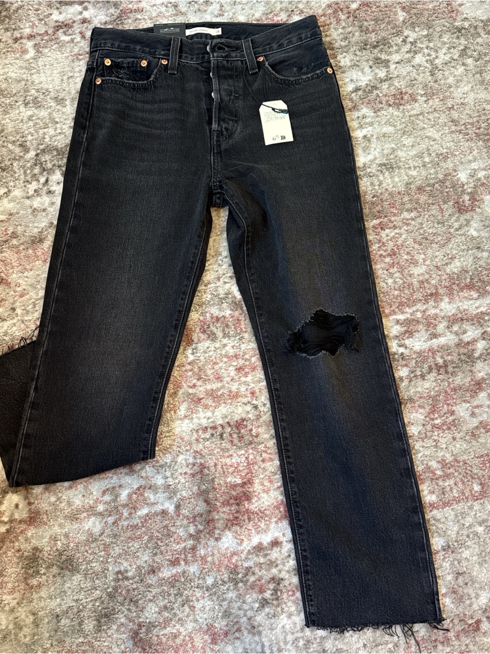 Levi's Black high-rise Button-Fly Jeans wedgie straight